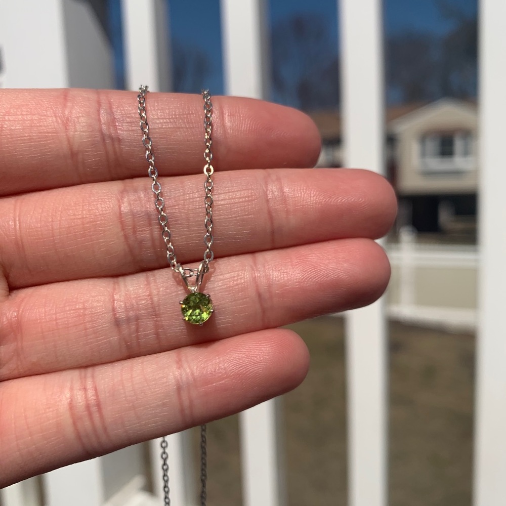green layering necklace